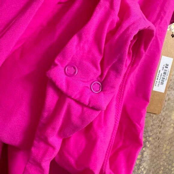 Skims Fits Everybody Square Neck Bodysuit Fuchsia Bright Pink XL NWT - Picture 6 of 8